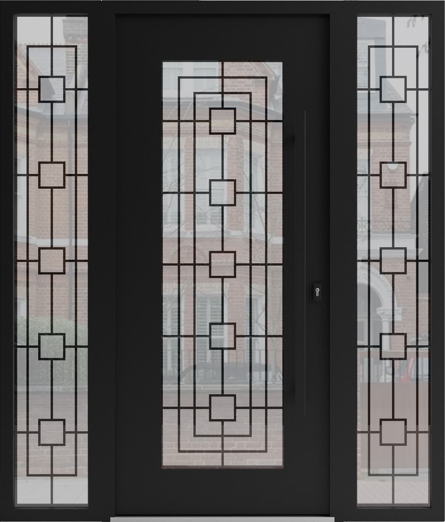 Single wrought iron modern exterior door Iron 1688 - 3