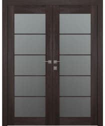 AVON 5 LITE VETRO VERALINGA OAK DOUBLE BELLDINNI MODERN INTERIOR DOOR - 1