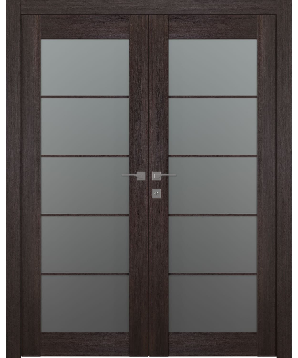 AVON 5 LITE VETRO VERALINGA OAK DOUBLE BELLDINNI MODERN INTERIOR DOOR - 1