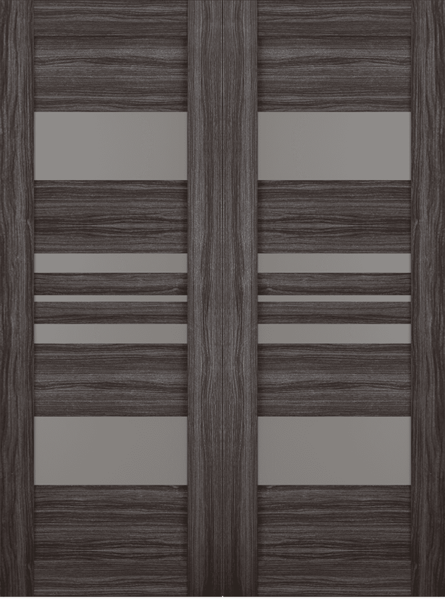 ROMI VETRO GRAY OAK DOUBLE BI-FOLD BELLDINNI MODERN INTERIOR DOOR - 2