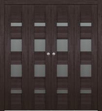 AVON 07-01 VETRO VERALINGA OAK DOUBLE BI-FOLD BELLDINNI MODERN INTERIOR DOOR - 1