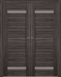 PERLA VETRO GRAY OAK DOUBLE POCKET BELLDINNI MODERN INTERIOR DOOR - 1