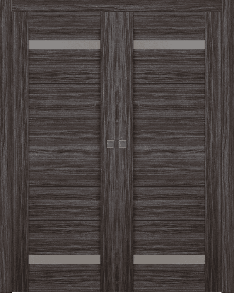PERLA VETRO GRAY OAK DOUBLE POCKET BELLDINNI MODERN INTERIOR DOOR - 1