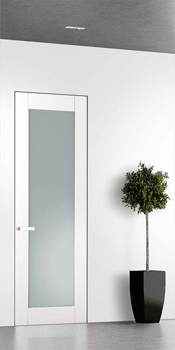 SMART PRO 207 VETRO POLAR WHITE DOUBLE INVISIBLE METAL FRAME BELLDINNI MODERN INTERIOR DOOR - 1