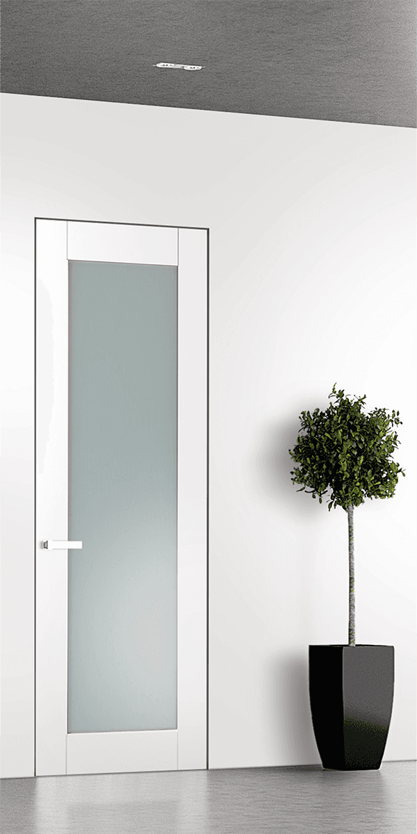 SMART PRO 207 VETRO POLAR WHITE DOUBLE INVISIBLE METAL FRAME BELLDINNI MODERN INTERIOR DOOR - 1