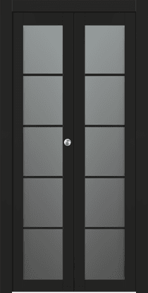 AVON 5 LITE VETRO BLACK MATTE BI-FOLD BELLDINNI MODERN INTERIOR DOOR - 1