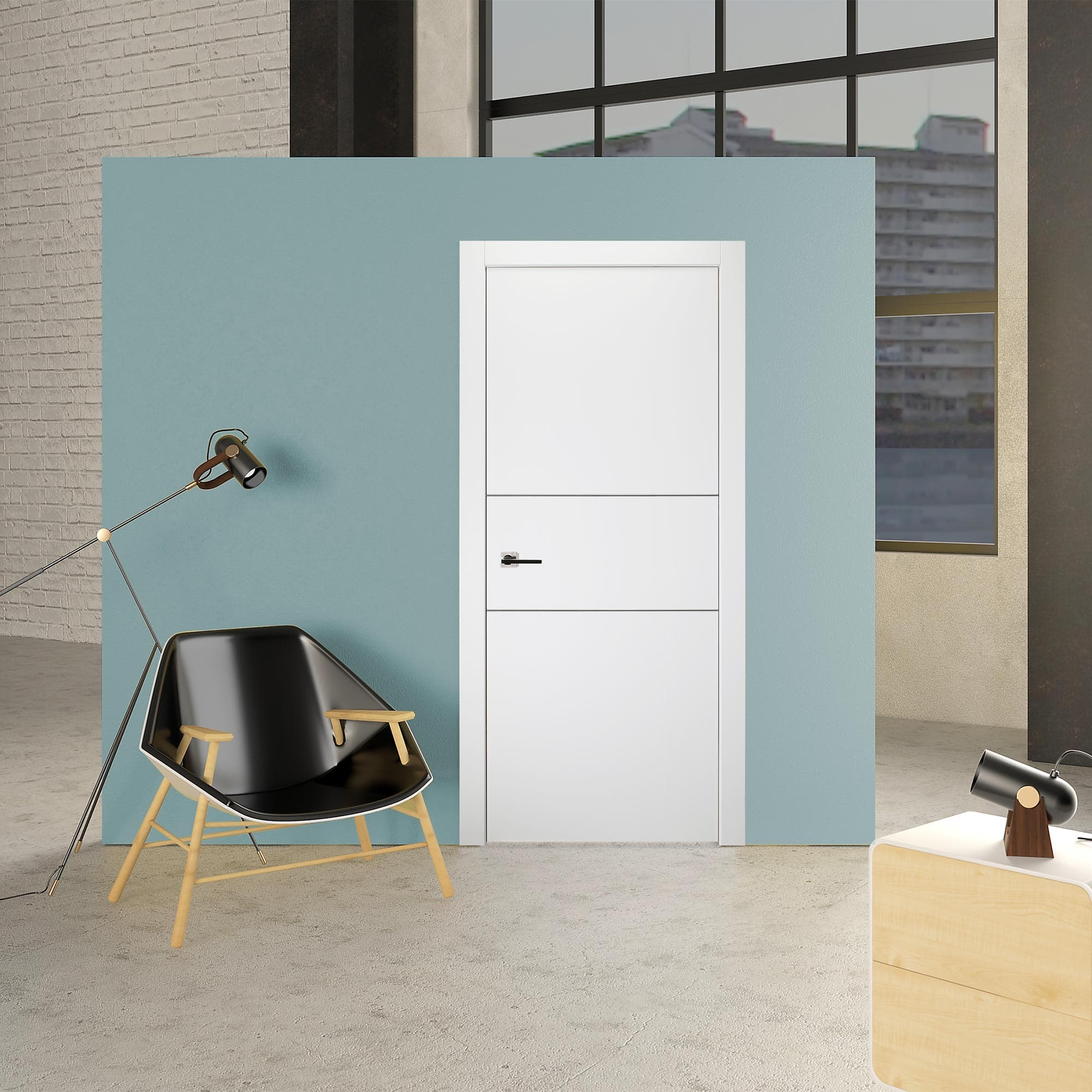 PALLADIO 2H BIANCO NOBLE DOUBLE POCKET BELLDINNI MODERN INTERIOR DOOR - 8