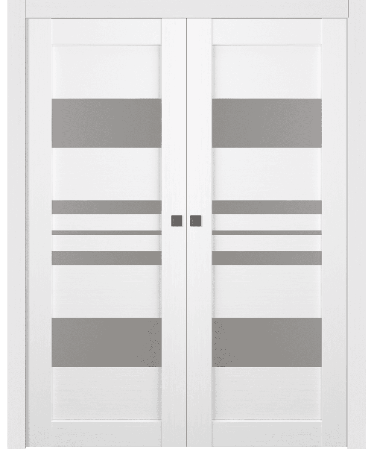 ROMI VETRO BIANCO NOBLE DOUBLE POCKET BELLDINNI MODERN INTERIOR DOOR - 1