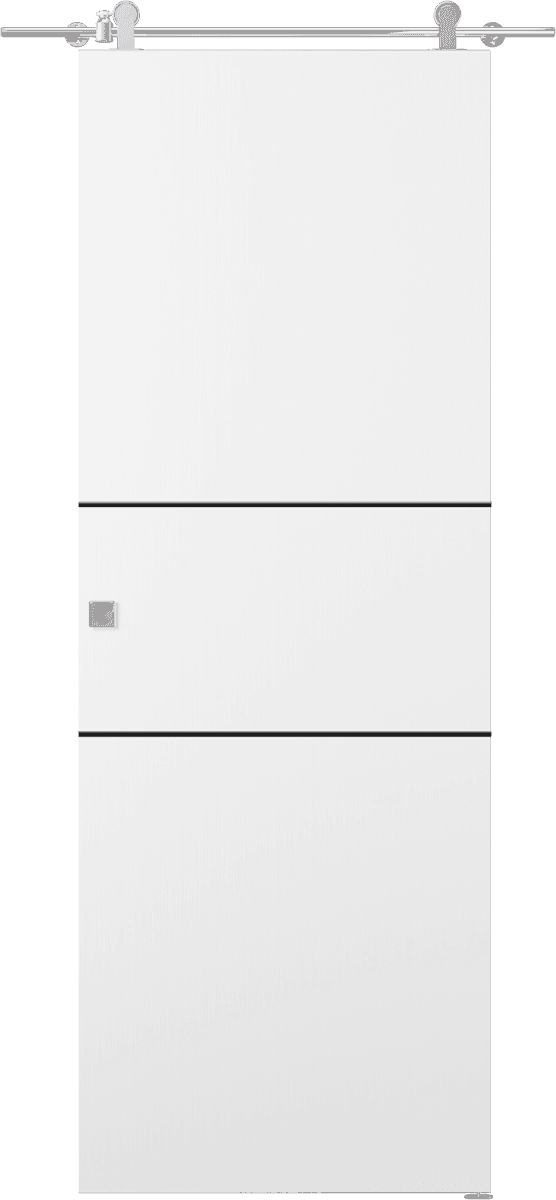 OPTIMA 2H BLACK SNOW WHITE DOUBLE BARN DOORS BELLDINNI MODERN INTERIOR DOOR - 1