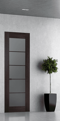 AVON 5 LITE VETRO VERALINGA OAK DOUBLE INVISIBLE METAL FRAME BELLDINNI MODERN INTERIOR DOOR - 1