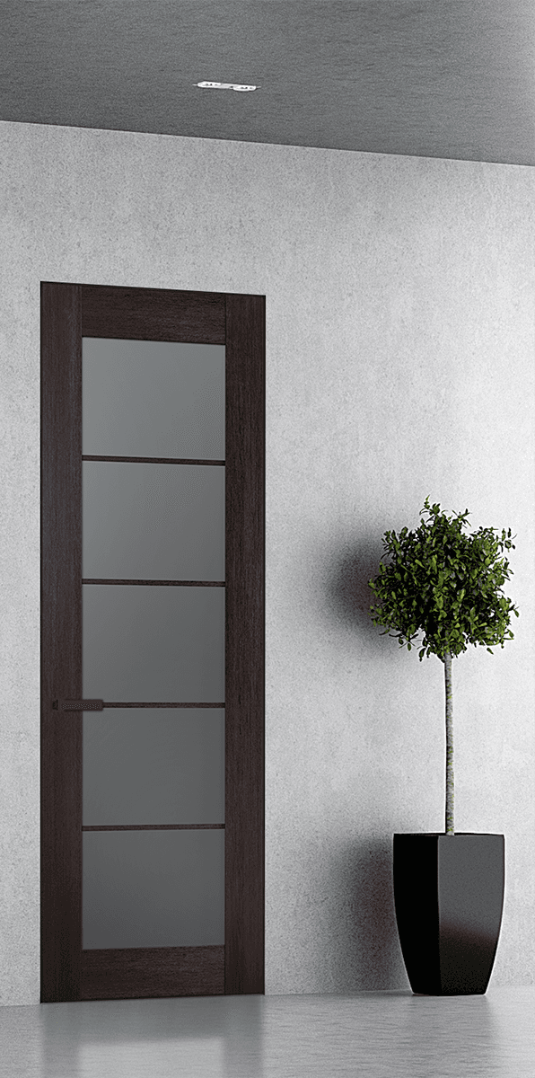 AVON 5 LITE VETRO VERALINGA OAK DOUBLE INVISIBLE METAL FRAME BELLDINNI MODERN INTERIOR DOOR - 1