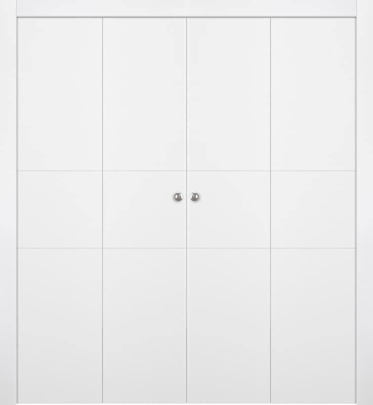 PALLADIO 2H BIANCO NOBLE DOUBLE BI-FOLD BELLDINNI MODERN INTERIOR DOOR - 1