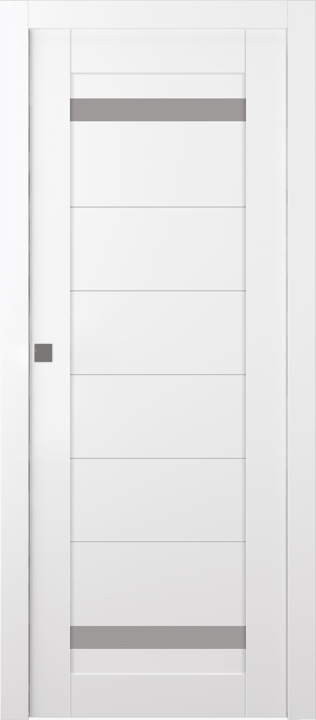 PERLA VETRO SNOW WHITE POCKET BELLDINNI MODERN INTERIOR DOOR - 1