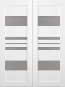 ROMI VETRO BIANCO NOBLE DOUBLE BI-FOLD BELLDINNI MODERN INTERIOR DOOR - 2