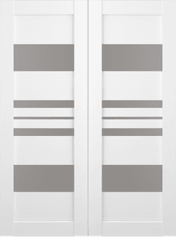 ROMI VETRO BIANCO NOBLE DOUBLE BI-FOLD BELLDINNI MODERN INTERIOR DOOR - 2