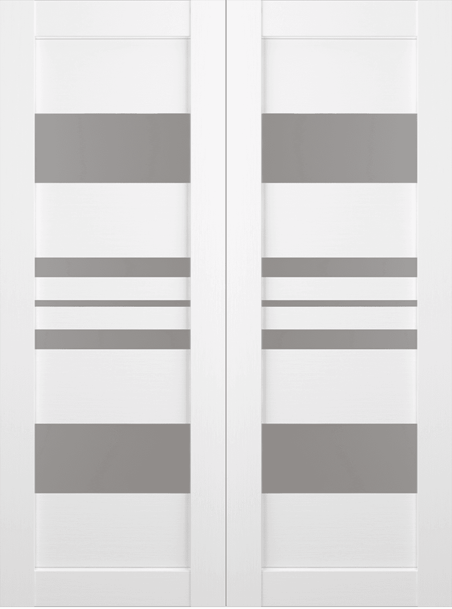 ROMI VETRO BIANCO NOBLE DOUBLE BI-FOLD BELLDINNI MODERN INTERIOR DOOR - 2