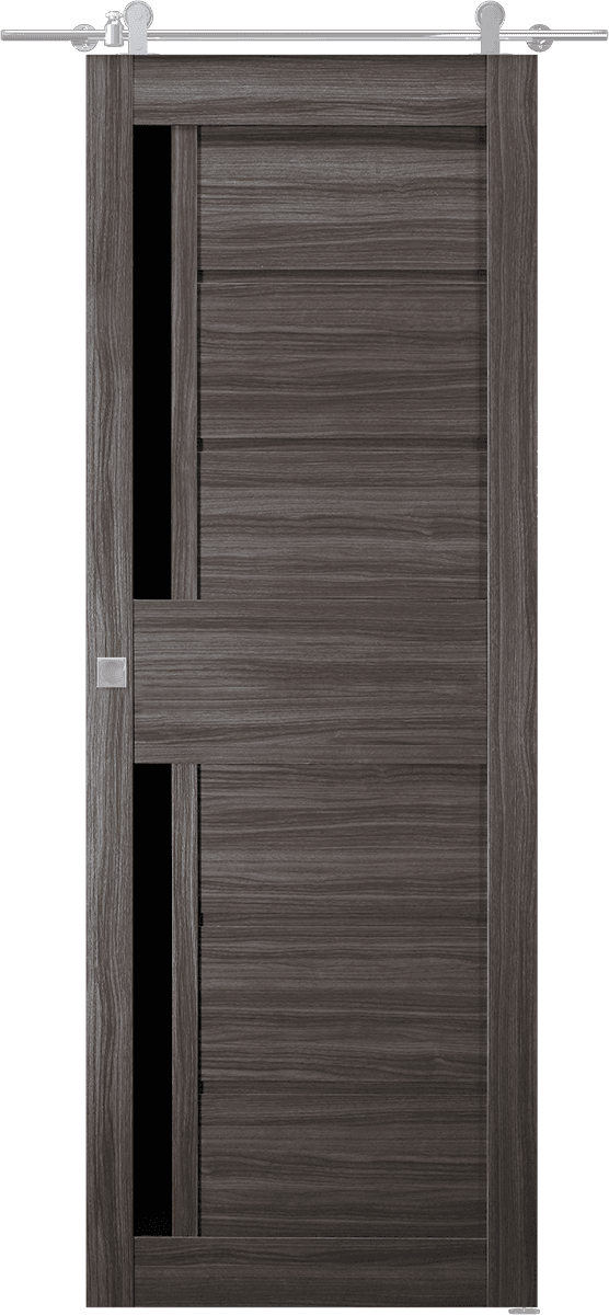 Esta Black Vetro Gray Oak Barn Belldinni Modern Interior Door