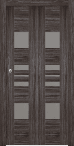 ROMI VETRO GRAY OAK DOUBLE BI-FOLD BELLDINNI MODERN INTERIOR DOOR - 1