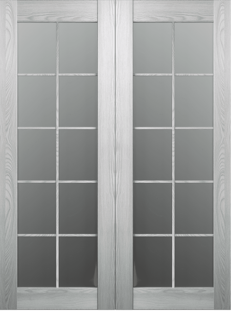 AVON 10 LITE VETRO RIBEIRA ASH DOUBLE BI-FOLD BELLDINNI MODERN INTERIOR DOOR - 2