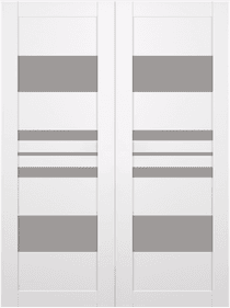 ROMI VETRO SNOW WHITE DOUBLE BARN BELLDINNI MODERN INTERIOR DOOR - 2