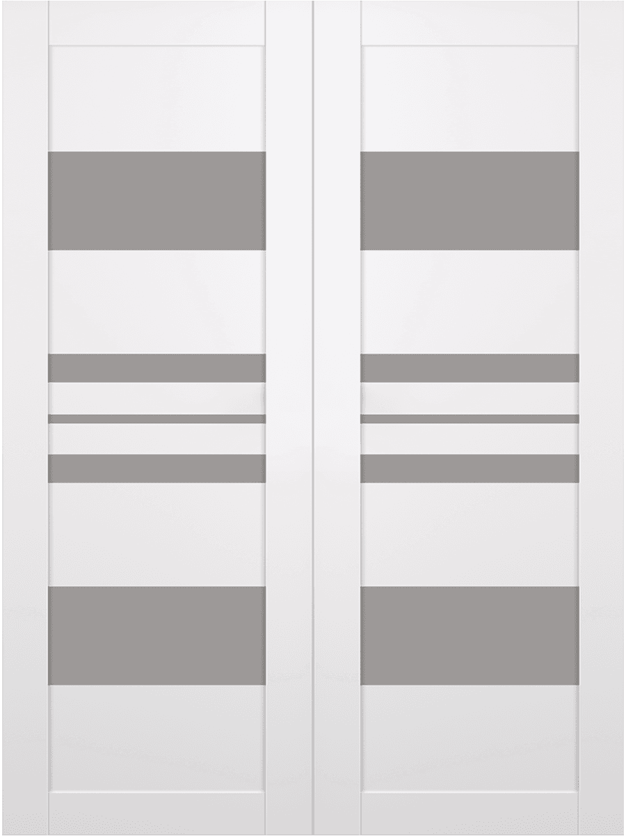 ROMI VETRO SNOW WHITE DOUBLE BARN BELLDINNI MODERN INTERIOR DOOR - 2