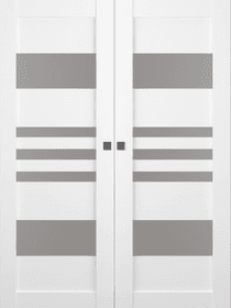 LETI VETRO BIANCO NOBLE DOUBLE MAGIC BELLDINNI MODERN INTERIOR DOOR - 1