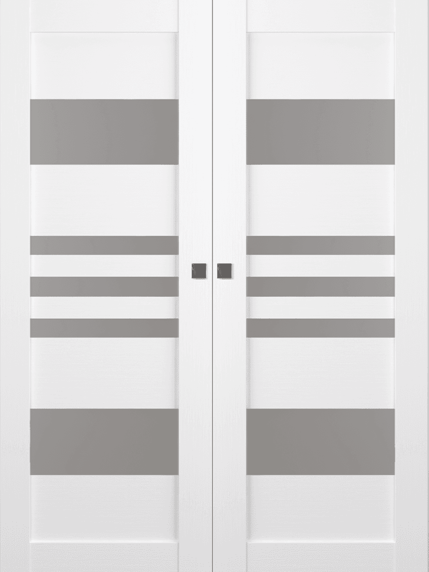 LETI VETRO BIANCO NOBLE DOUBLE MAGIC BELLDINNI MODERN INTERIOR DOOR - 1