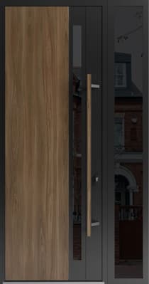 Single metal-aluminum modern exterior door Dekton 0163 8ft - 2