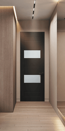 VITA VETRO BLACK MATTE INVISIBLE METAL FRAME BELLDINNI MODERN INTERIOR DOOR - 1