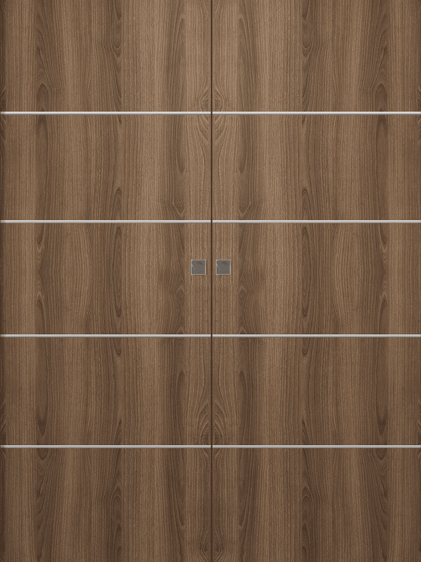 OPTIMA 4H PECAN NUTWOOD DOUBLE MAGIC DOORS BELLDINNI MODERN INTERIOR DOOR - 1