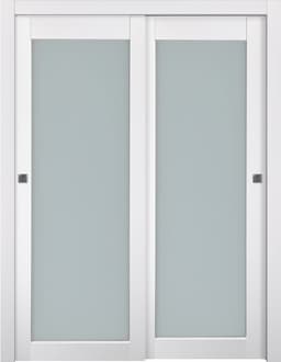 SMART PRO 207 VETRO POLAR WHITE BYPASS BELLDINNI MODERN INTERIOR DOOR - 1