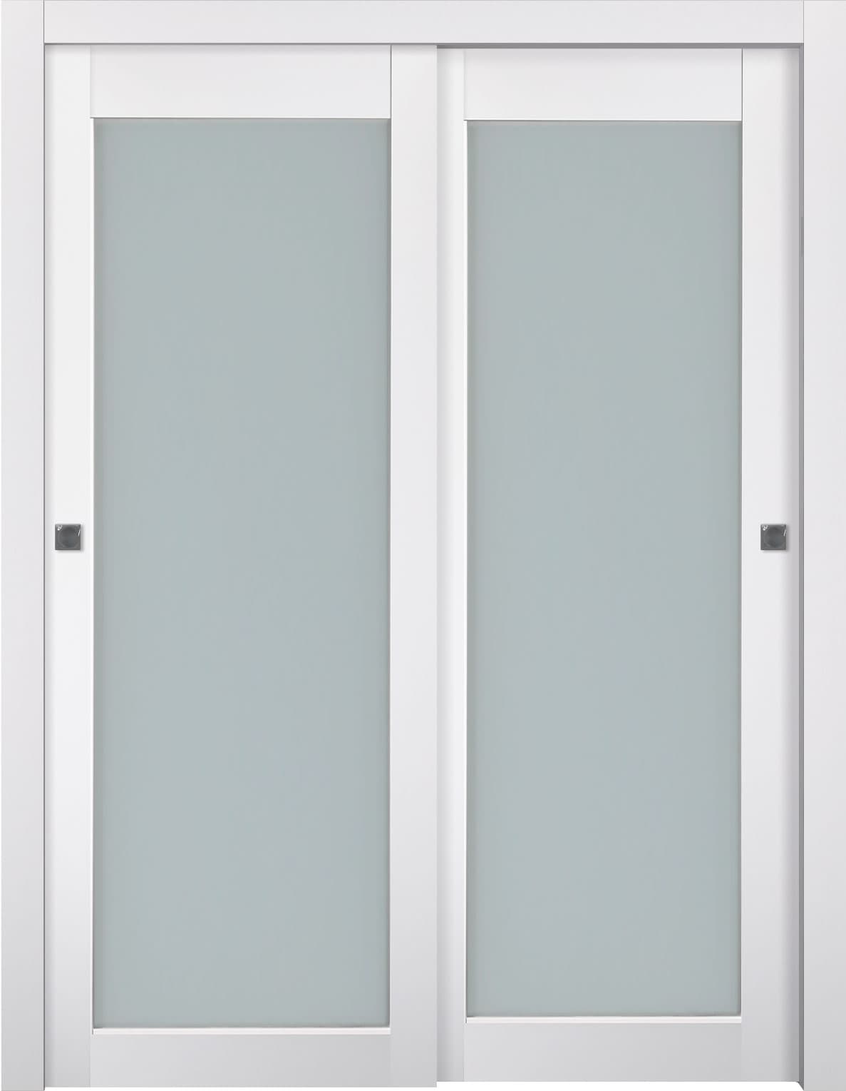 SMART PRO 207 VETRO POLAR WHITE BYPASS BELLDINNI MODERN INTERIOR DOOR - 1
