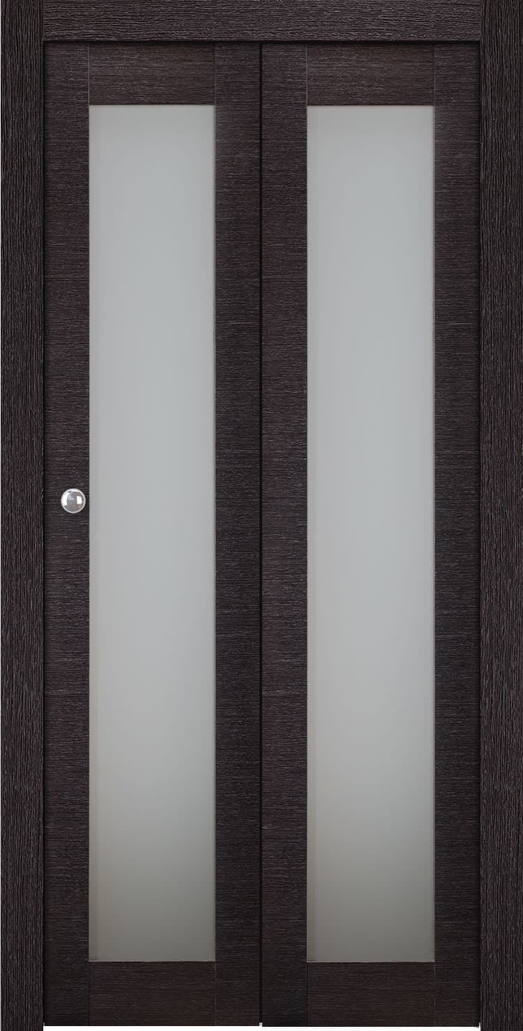 AVANTI 207 VETRO BLACK APRICOT BI-FOLD BELLDINNI MODERN INTERIOR DOOR - 1