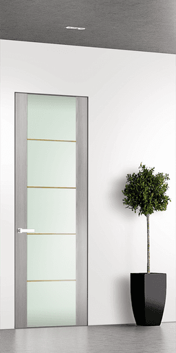 AVON 202 4H GOLD STRIPS VETRO RIBEIRA ASH INVISIBLE METAL FRAME BELLDINNI MODERN INTERIOR DOOR - 1