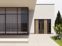 Double metal-aluminum modern exterior door Dekton 0163 8ft - 8
