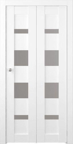 MIRELLA VETRO BIANCO NOBLE DOUBLE BI-FOLD BELLDINNI MODERN INTERIOR DOOR - 1