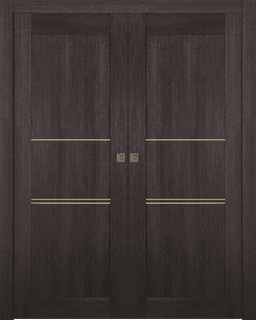 AVON 07 3H GOLD VERALINGA OAK DOUBLE POCKET BELLDINNI MODERN INTERIOR DOOR - 1