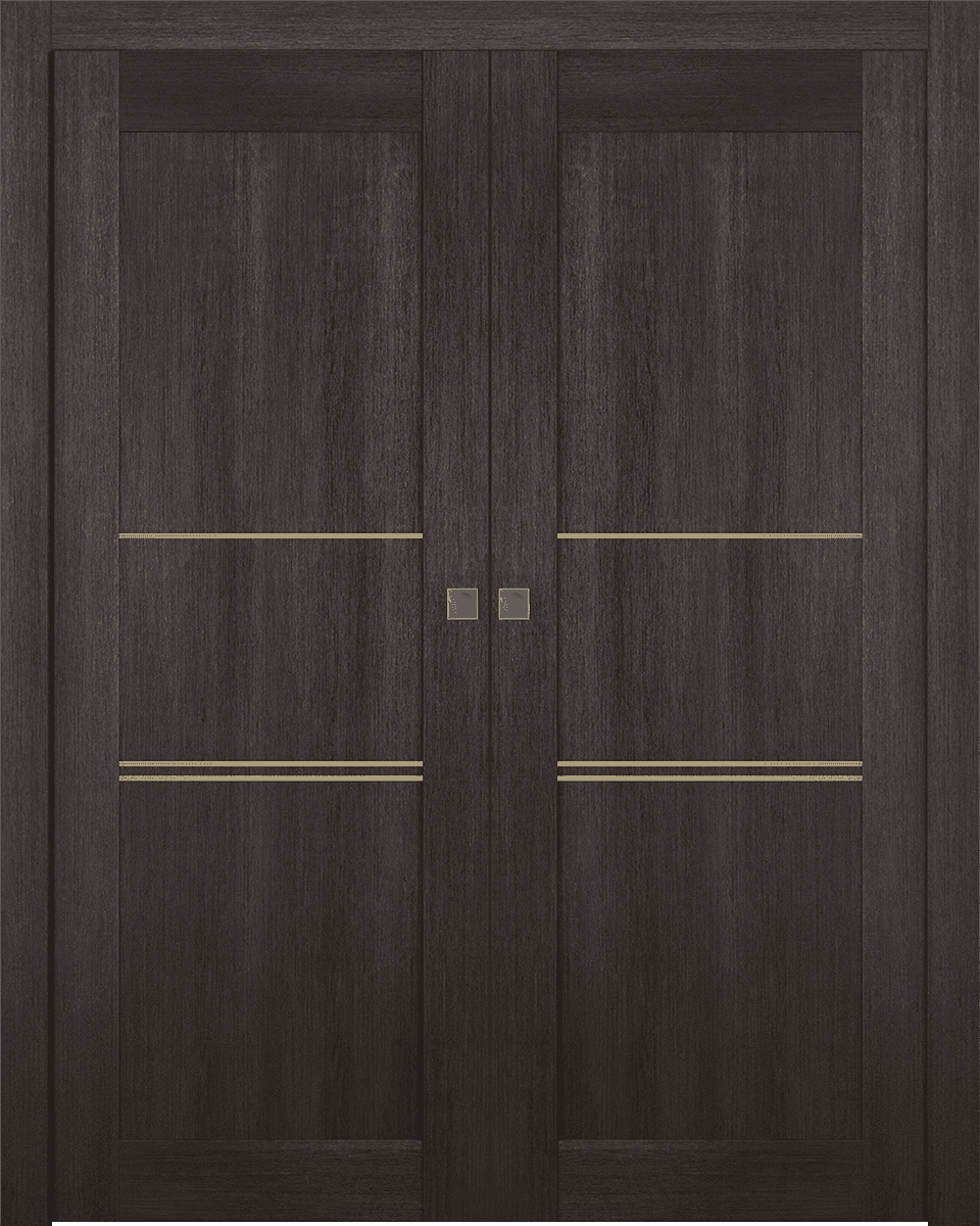 AVON 07 3H GOLD VERALINGA OAK DOUBLE POCKET BELLDINNI MODERN INTERIOR DOOR - 1