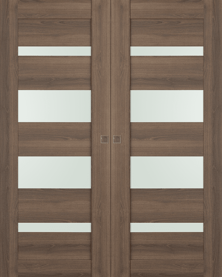 AVON 07-01 VETRO PECAN NUTWOOD DOUBLE MAGIC DOORS BELLDINNI MODERN INTERIOR DOOR - 1