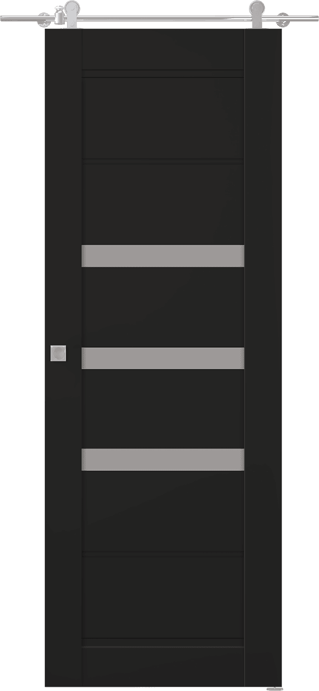 RITA VETRO BLACK MATTE BARN BELLDINNI MODERN INTERIOR DOOR - 1