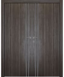 PALLADIO 2U GRAY OAK DOUBLE POCKET BELLDINNI MODERN INTERIOR DOOR - 1