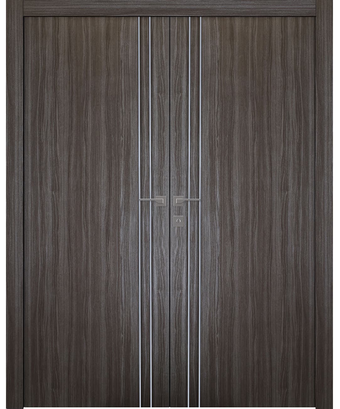 PALLADIO 2U GRAY OAK DOUBLE POCKET BELLDINNI MODERN INTERIOR DOOR