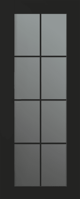 AVON 8 LITE VETRO BLACK MATTE SLAB BELLDINNI MODERN INTERIOR DOOR - 1
