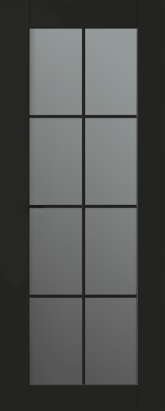 AVON 8 LITE VETRO BLACK MATTE SLAB BELLDINNI MODERN INTERIOR DOOR - 1