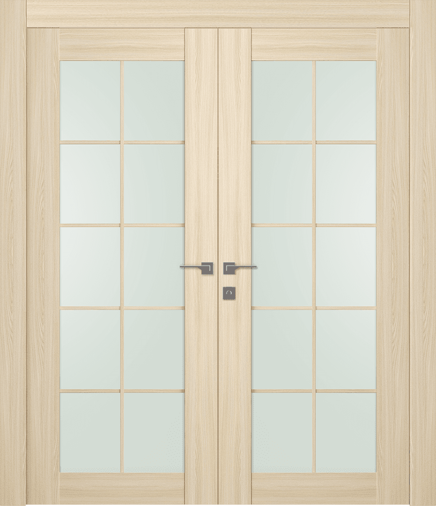 AVON 10 LITE VETRO LOIRE ASH DOUBLE POCKET BELLDINNI MODERN INTERIOR DOOR - 1