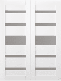 GINA VETRO BIANCO NOBLE DOUBLE BARN DOORS BELLDINNI MODERN INTERIOR DOOR - 2