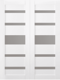 GINA VETRO BIANCO NOBLE DOUBLE BARN DOORS BELLDINNI MODERN INTERIOR DOOR - 2