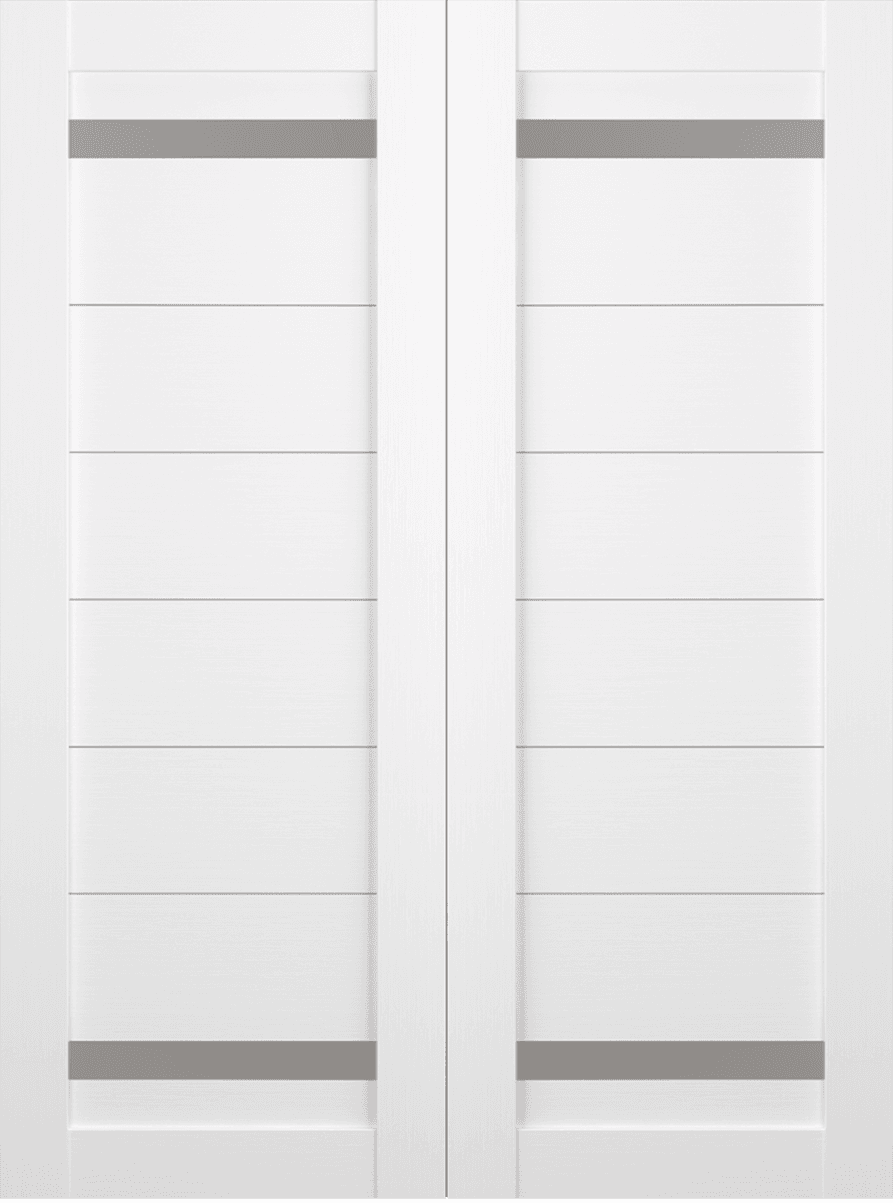 PERLA VETRO BIANCO NOBLE DOUBLE BI-FOLD BELLDINNI MODERN INTERIOR DOOR - 2
