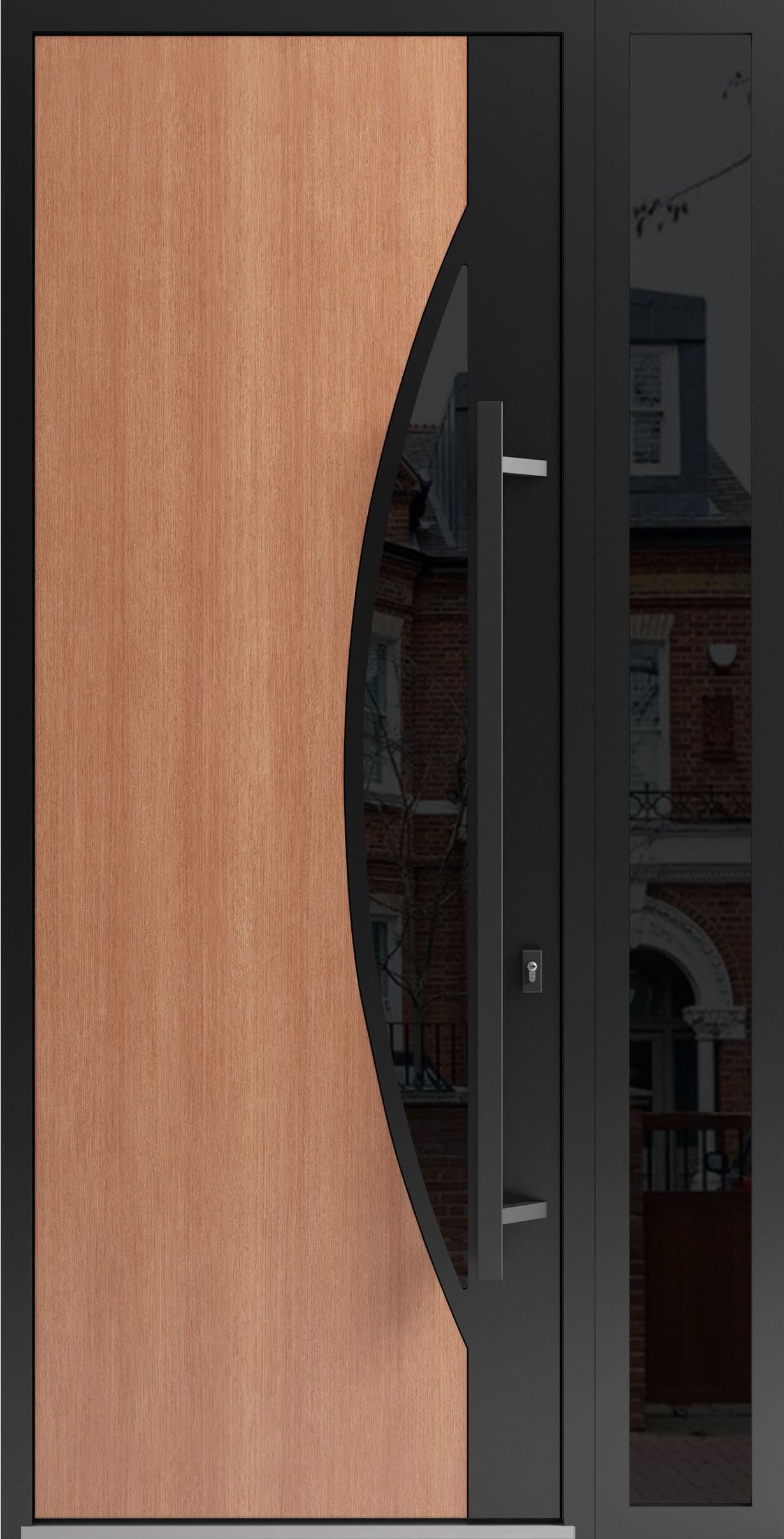 Single metal-aluminum modern exterior door Ronex 1077 8ft - 2