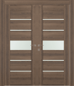 AVON 07-06 VETRO PECAN NUTWOOD DOUBLE DOORS BELLDINNI MODERN INTERIOR DOOR - 1